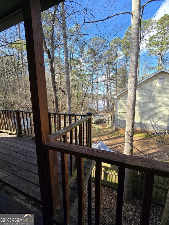 view of wooden deck