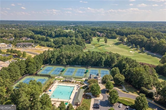 3690 Millwater Xing, Dacula, GA 30019 - aerial view of property and surrounding area featuring a pool and a golf club