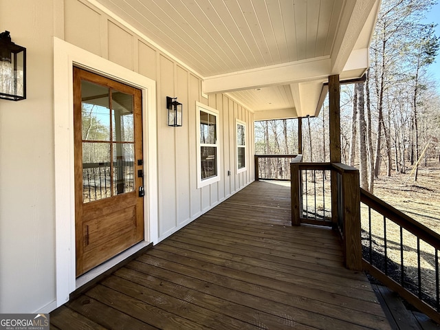 wooden deck with a porch