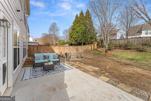 702 Berkeley Ter, Canton, GA 30115 - fenced backyard featuring an outdoor hangout area and a patio area