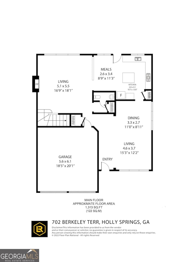 702 Berkeley Ter, Canton, GA 30115 - property floor plan