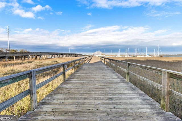 dock area with a pier