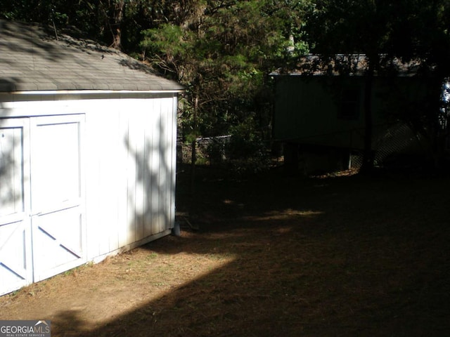 view of shed