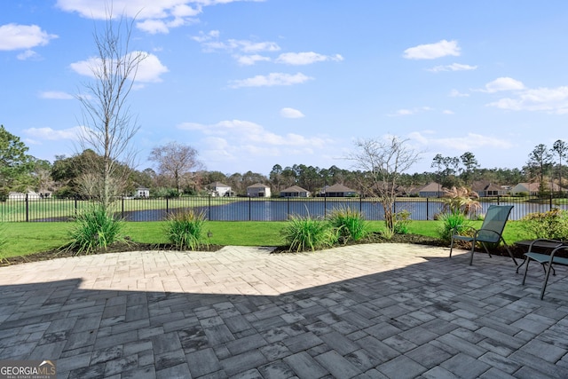 view of patio with a fenced backyard