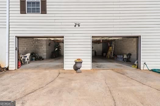 garage with driveway