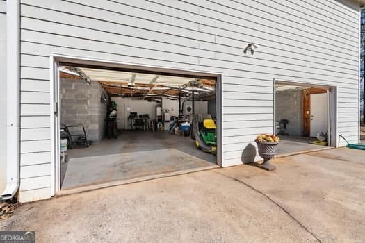 garage with driveway