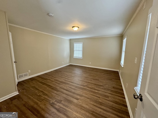 2430 Fern Valley Ct, East Point, GA 30344 - unfurnished room with ornamental molding, dark wood-style floors, and a smoke detector