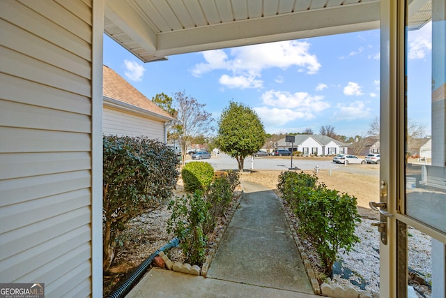 view of yard with a residential view