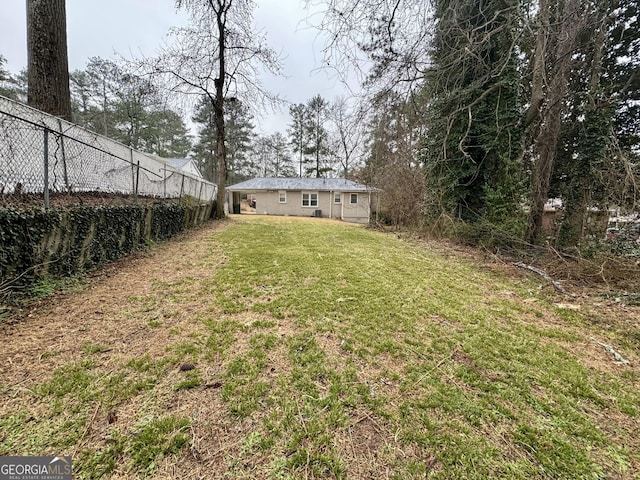 view of yard featuring fence