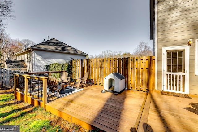 wooden deck with fence