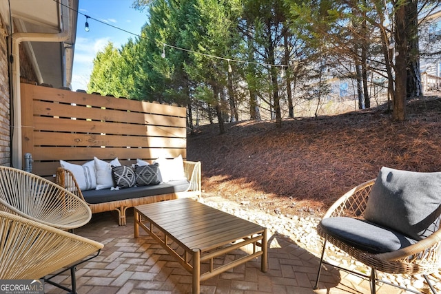 view of patio / terrace featuring an outdoor hangout area