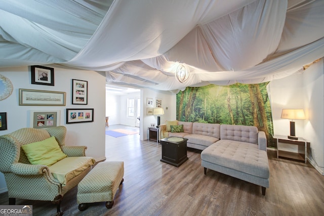 210 Wrights Mill Way, Canton, GA 30115 - living area featuring wood finished floors and baseboards