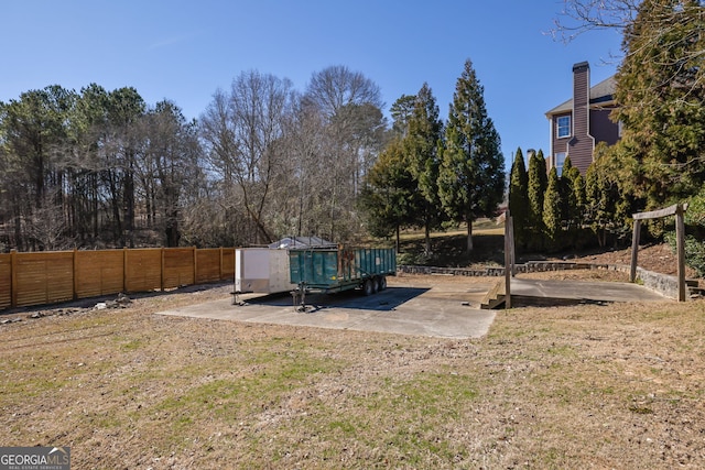 view of yard with fence