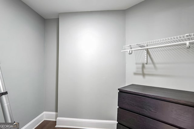 spacious closet with wood finished floors