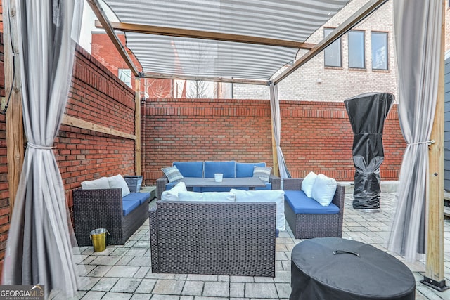 view of patio / terrace with an outdoor hangout area