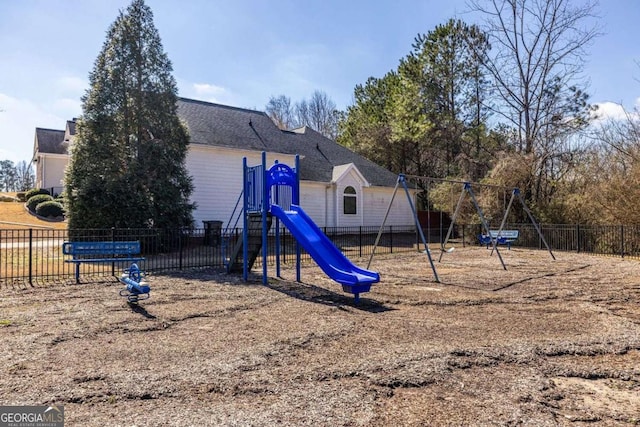 communal playground with fence