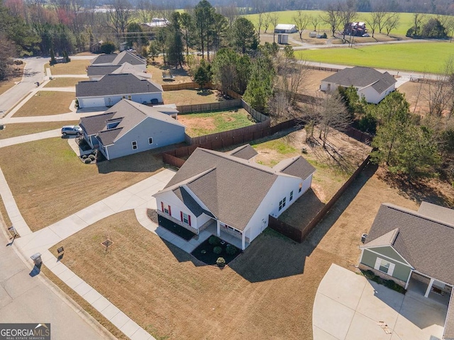 bird's eye view featuring a residential view