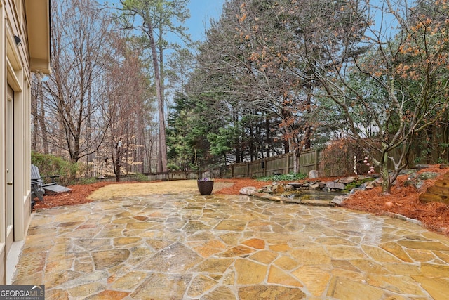 view of patio / terrace with a fenced backyard