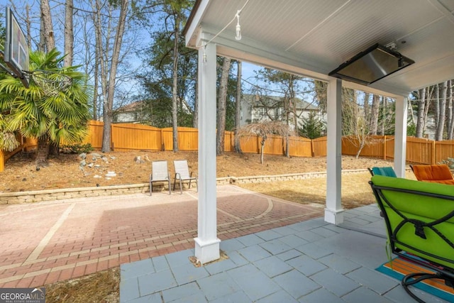 view of patio / terrace with a fenced backyard