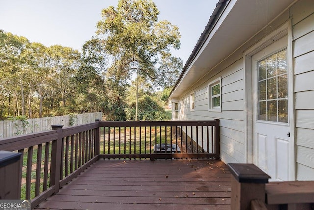 wooden terrace with fence