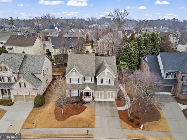 aerial view featuring a residential view