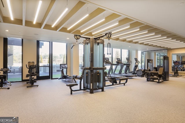 2425 Peachtree Rd NE Unit 903, Atlanta, GA 30305 - exercise room featuring a wealth of natural light and floor to ceiling windows