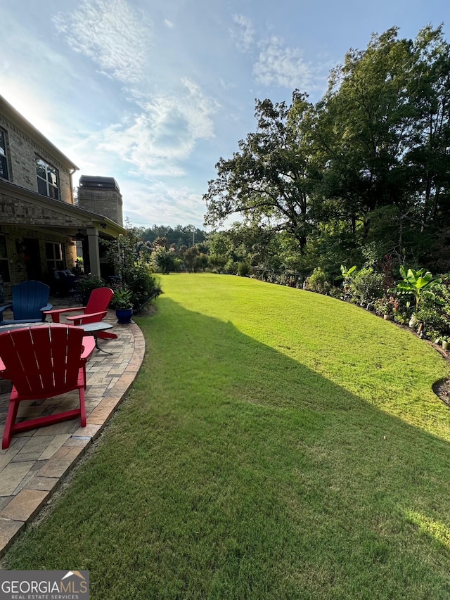 view of yard with a patio area