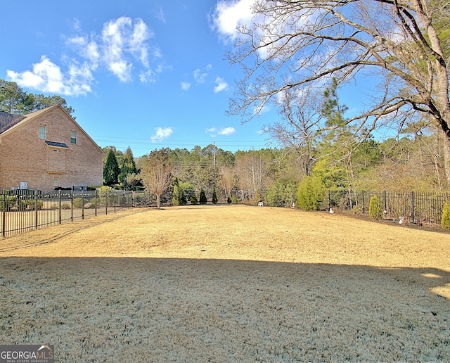 view of yard featuring fence