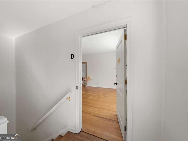 hallway with wood finished floors