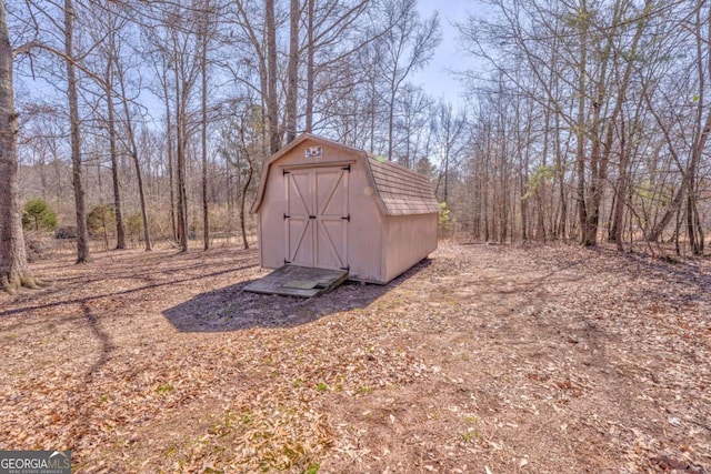 view of shed