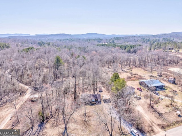 drone / aerial view with a mountain view