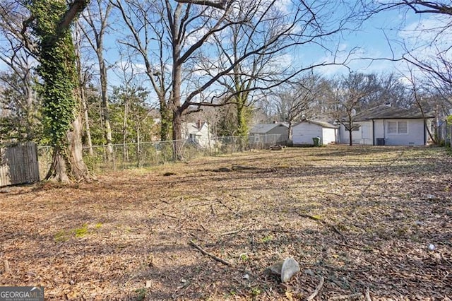 view of yard featuring fence