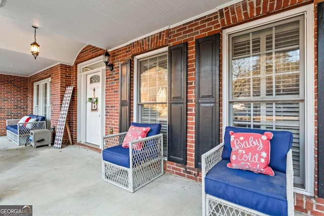 view of patio with a porch