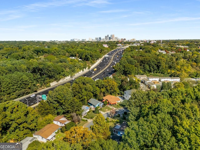 aerial view featuring a view of city