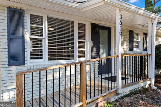 deck with covered porch