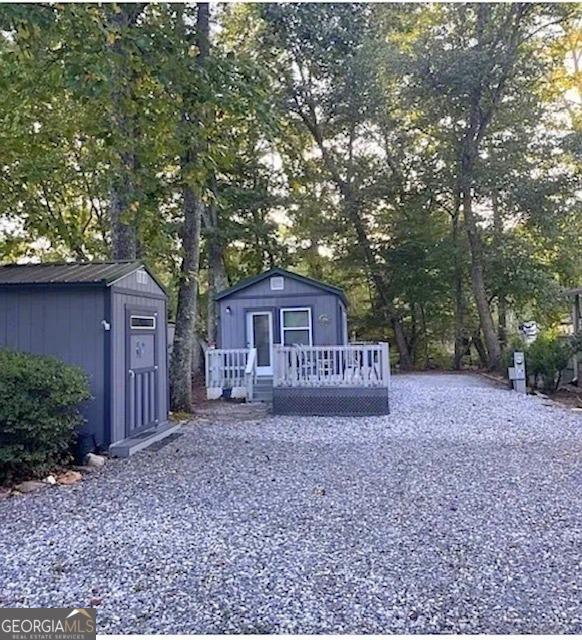 view of shed