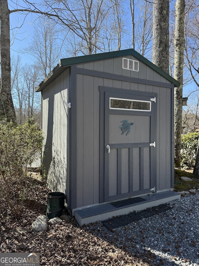 view of shed