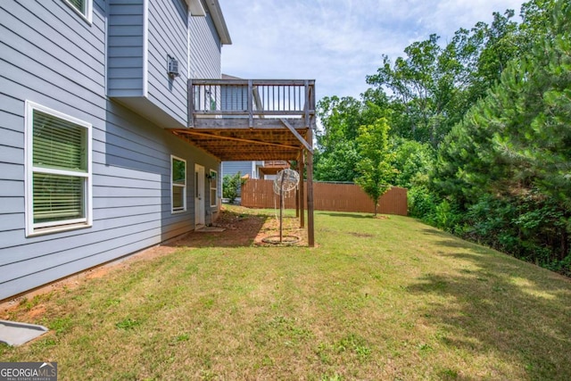 view of yard with fence