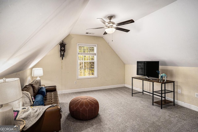 interior space with baseboards, visible vents, and carpet flooring