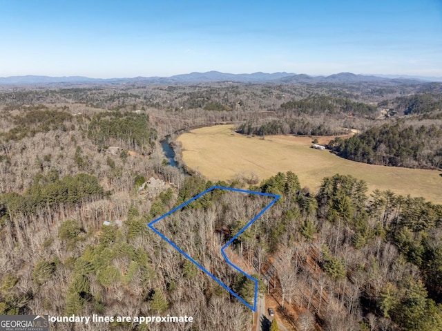 aerial view featuring a mountain view