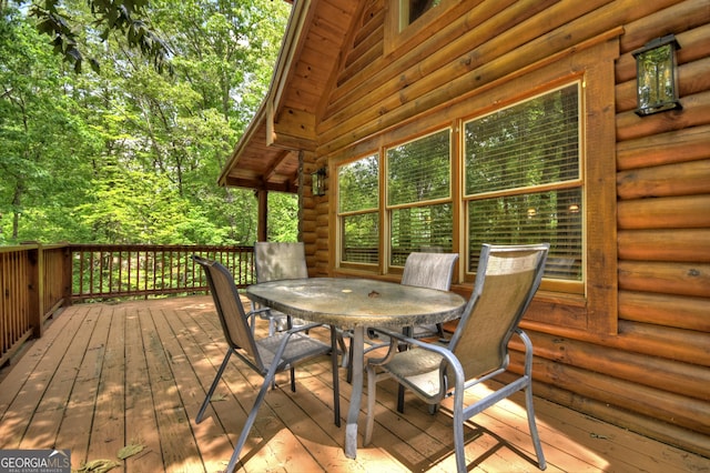 381 Morley Ct, Ellijay, GA 30540 - deck featuring outdoor dining space