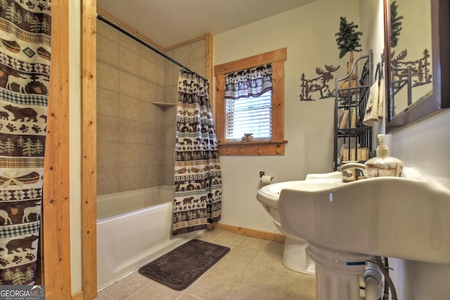 381 Morley Ct, Ellijay, GA 30540 - full bath with tile patterned flooring and shower / tub combo with curtain