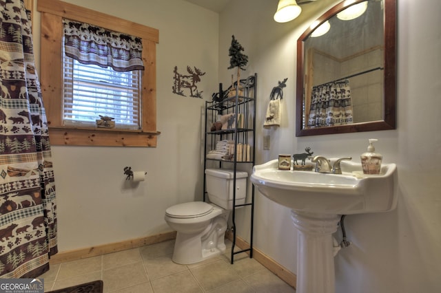 381 Morley Ct, Ellijay, GA 30540 - bathroom with tile patterned flooring and curtained shower