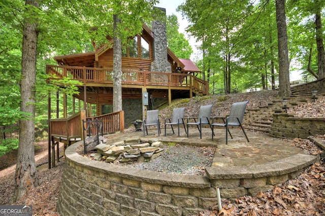 381 Morley Ct, Ellijay, GA 30540 - view of patio / terrace featuring an outdoor fire pit and a deck