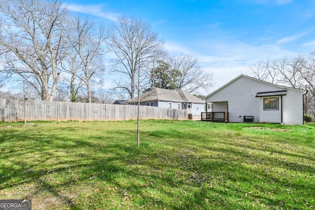 view of yard with fence