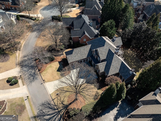 aerial view featuring a residential view