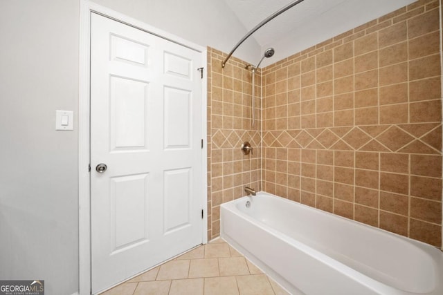 bathroom featuring shower / bathtub combination and tile patterned floors