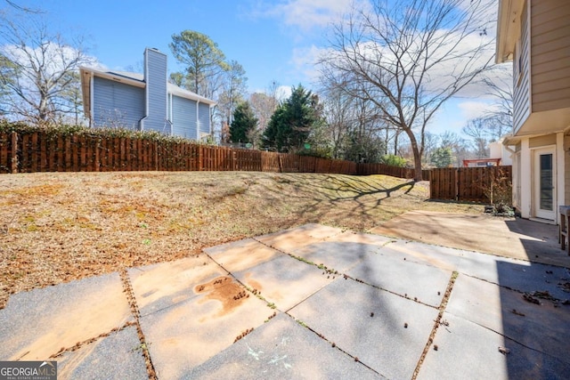 exterior space with fence private yard