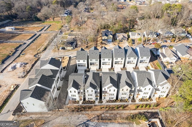 aerial view with a residential view