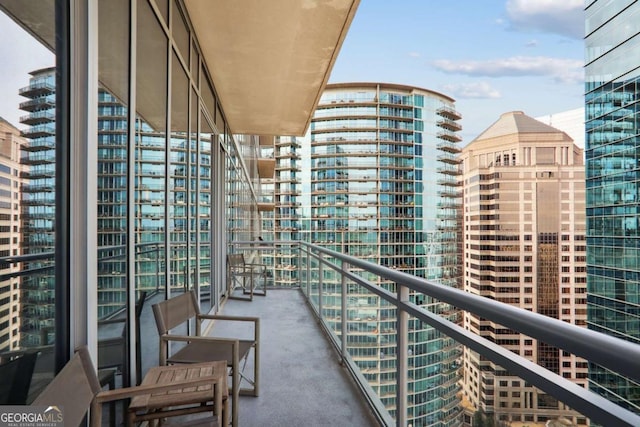 balcony with a city view